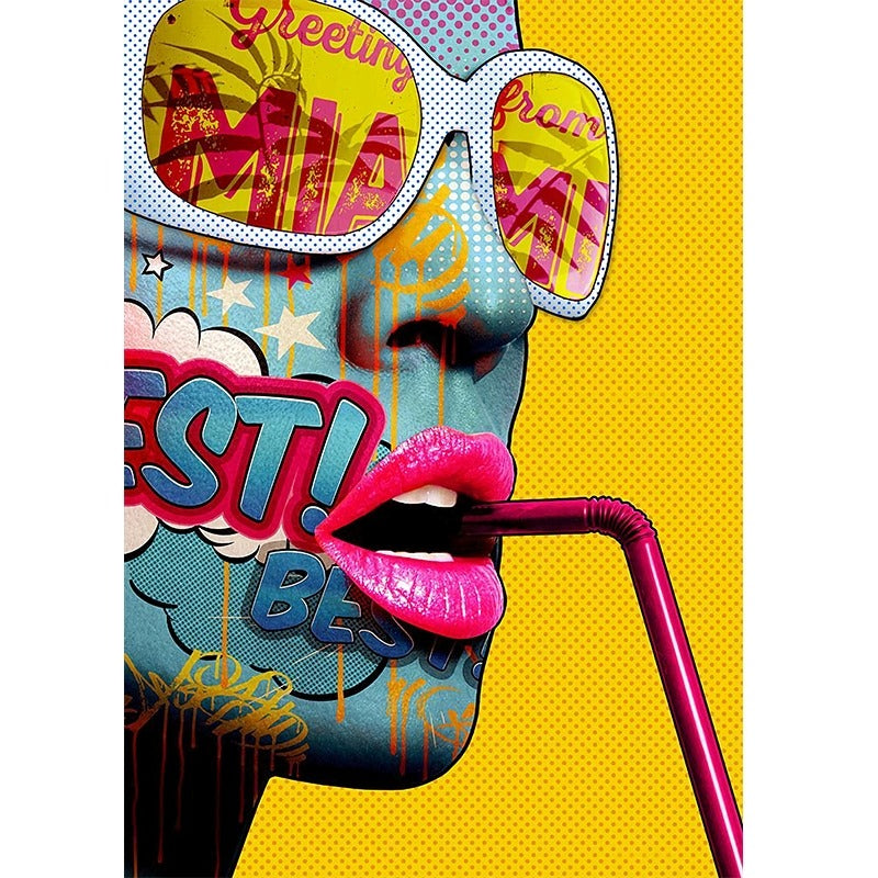 Pop Art portrait of a woman wall art