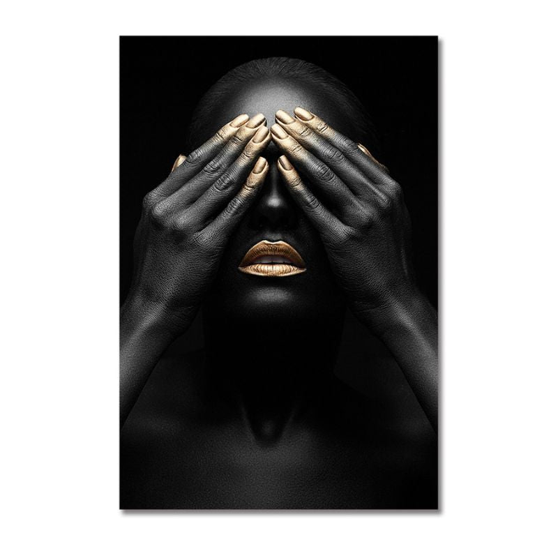 Black and Gold Woman Canvas Print