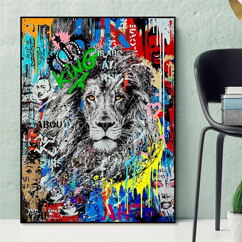Animals Street Art Wall Art Canvas Print