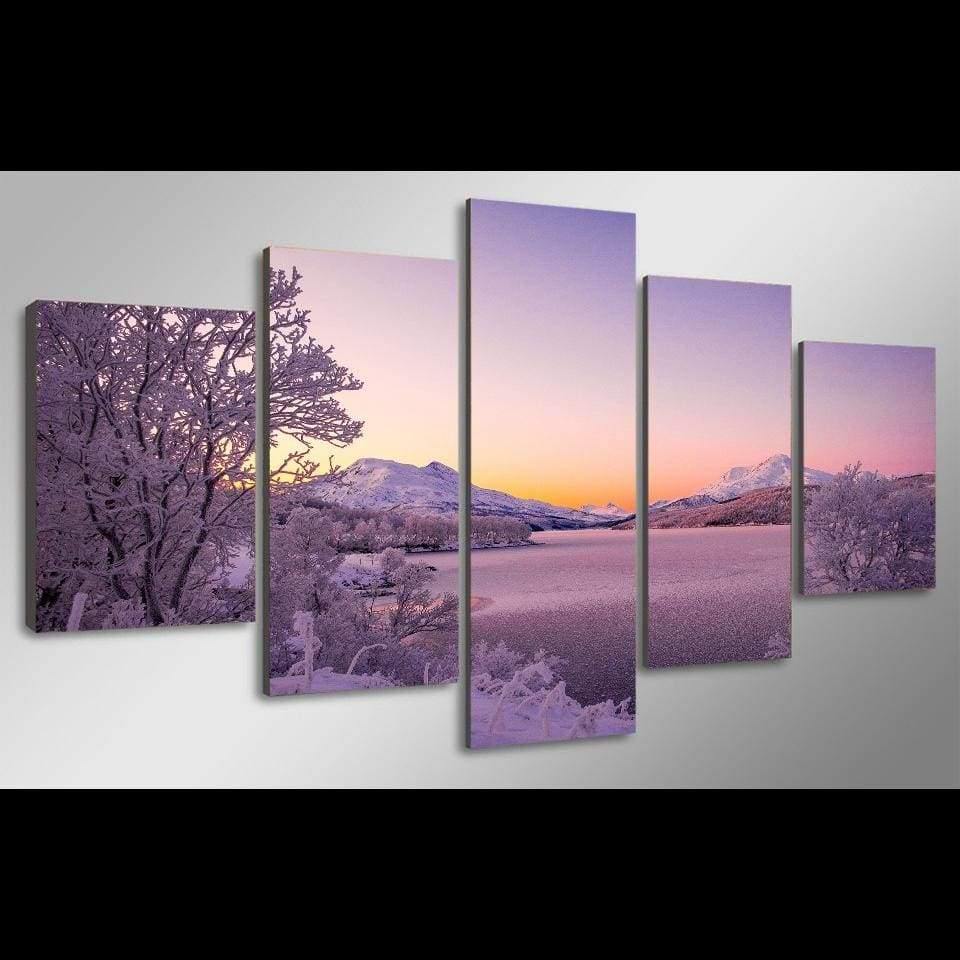 Aurora Under Snow Canvas Print