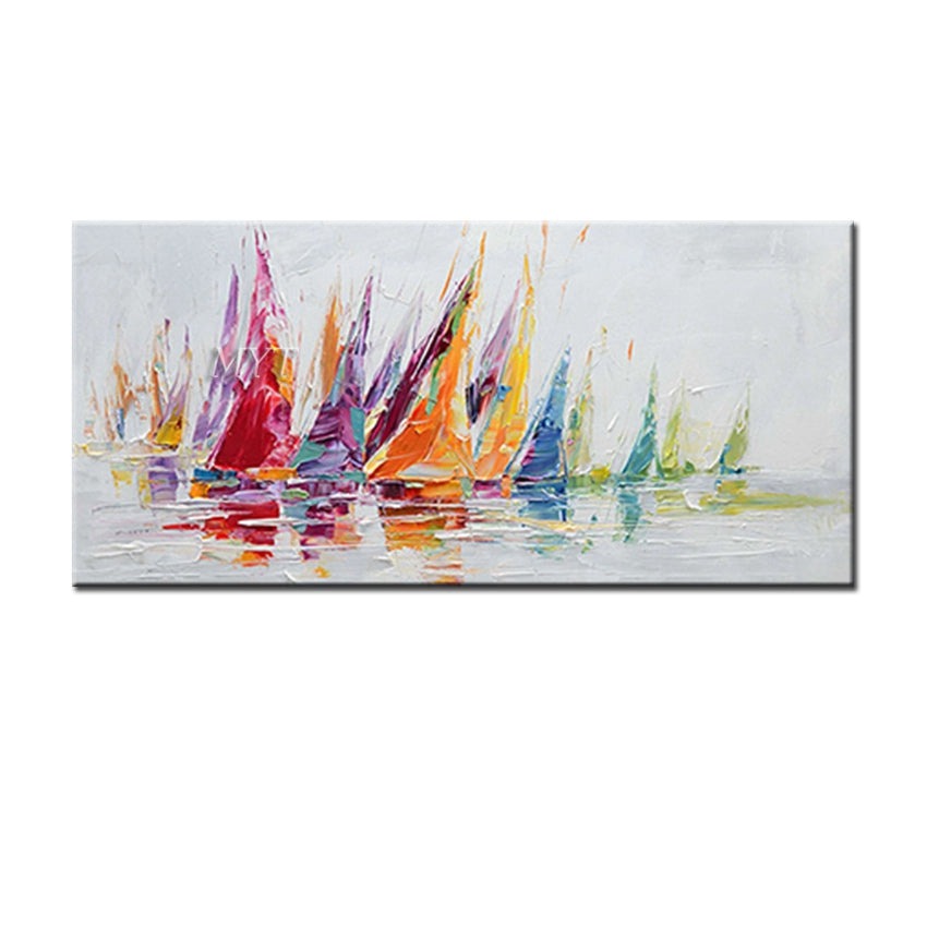 Colourful Boats Canvas Print