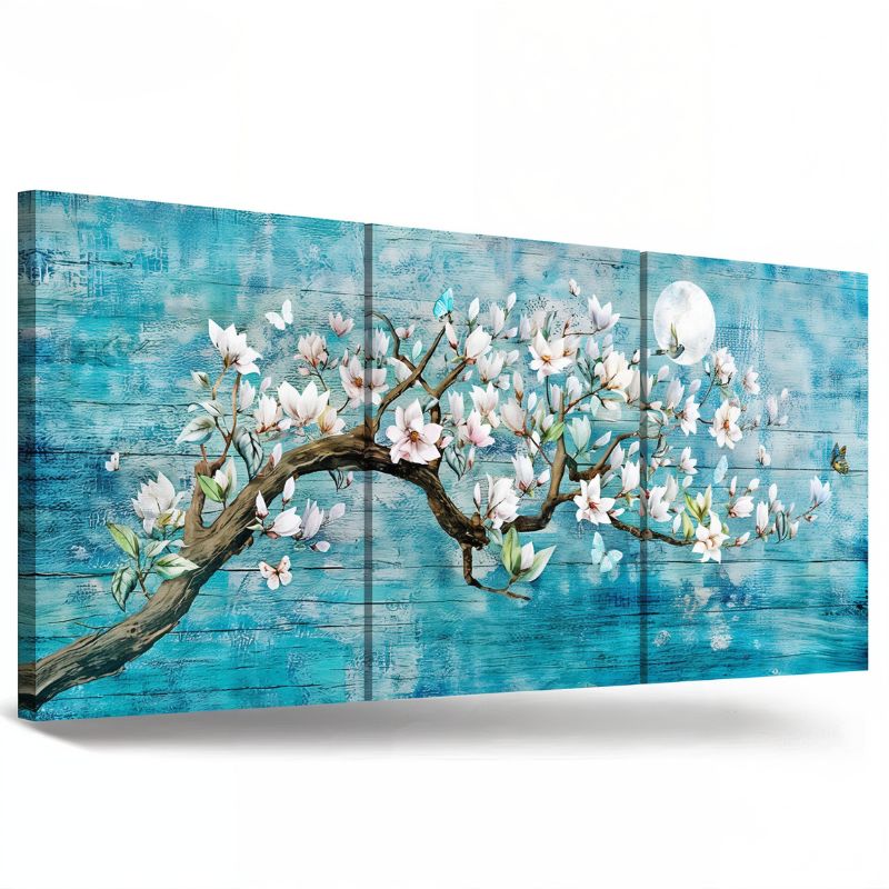 Japanese Cherry Wall Art Canvas Print - Set of 3