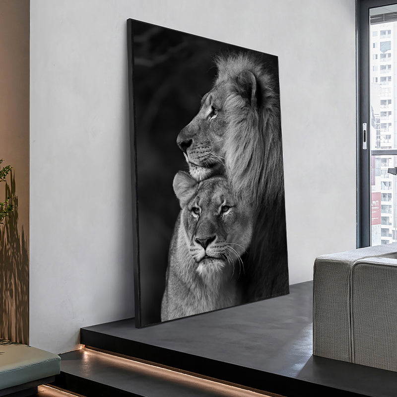 Lion and Lioness Wall Art Canvas Print