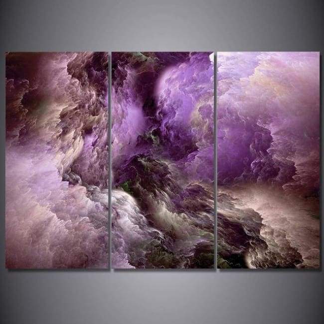 Mauve Clouds Canvas Print - Set of 3