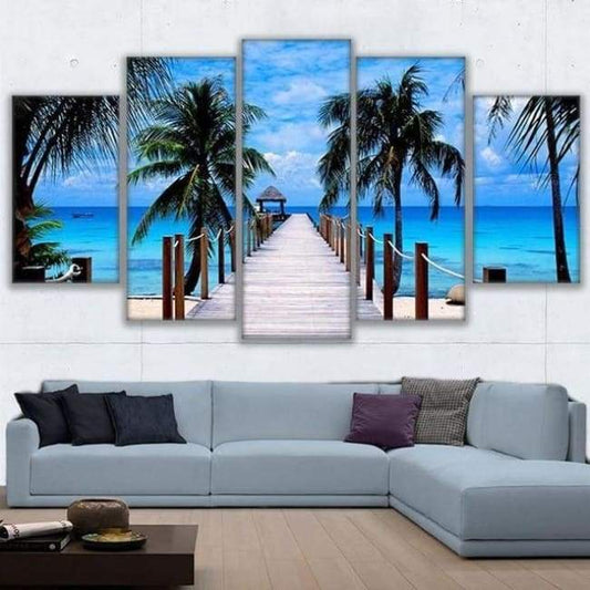 Palm Tree Pier canvas print