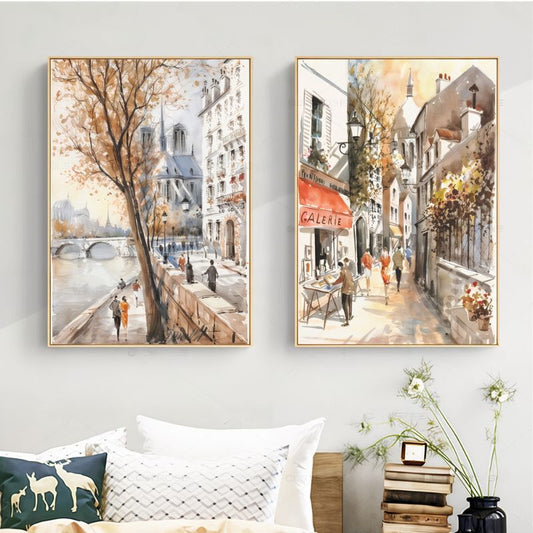 Parisian Landscape Wall Art Canvas Print