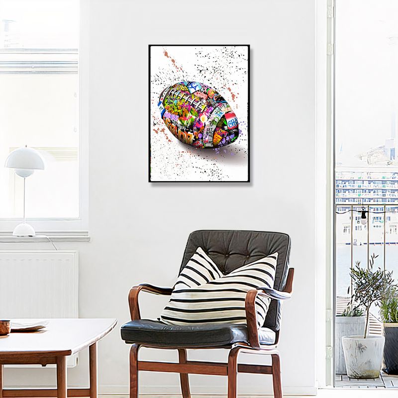 Rugby Ball Street Art Wall Art Canvas Print