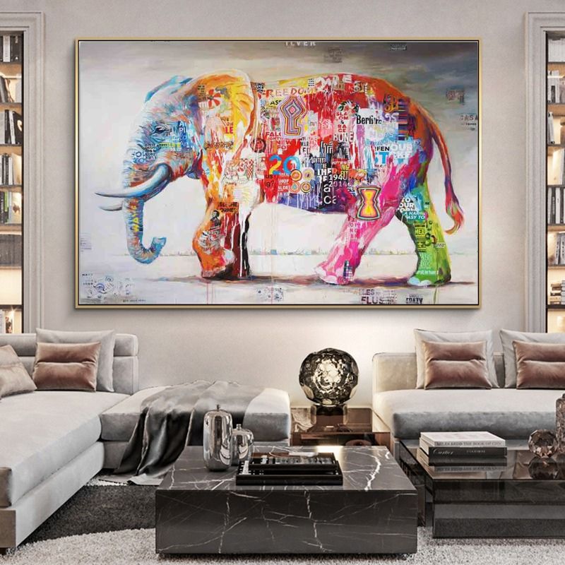 Street Art Elephant Canvas Print