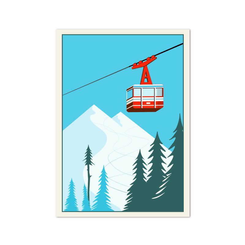 Vintage Mountain Wall Art Canvas Print