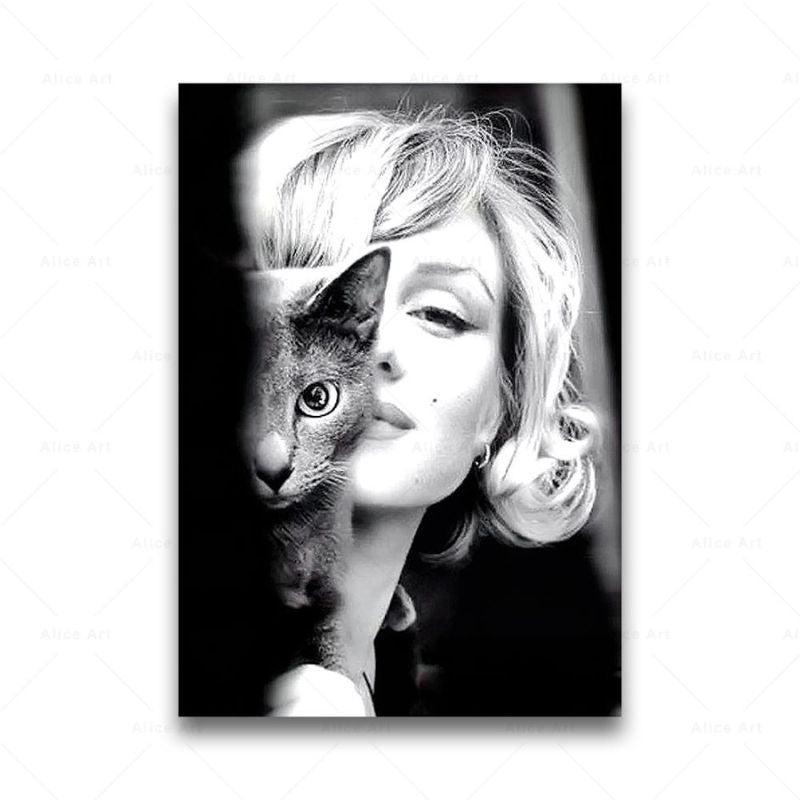 Tableau marilyn monroe noir et blanc toile 3