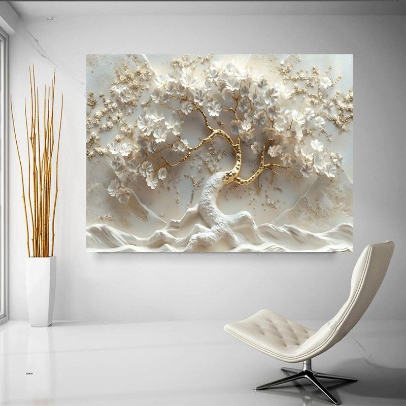 White Tree Wall Art Canvas Print