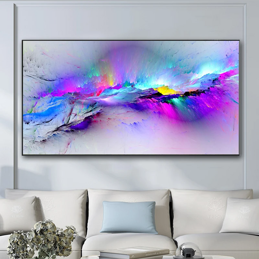 Tableau abstrait montagne