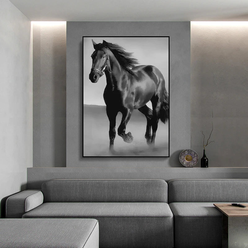 Toile cheval noir