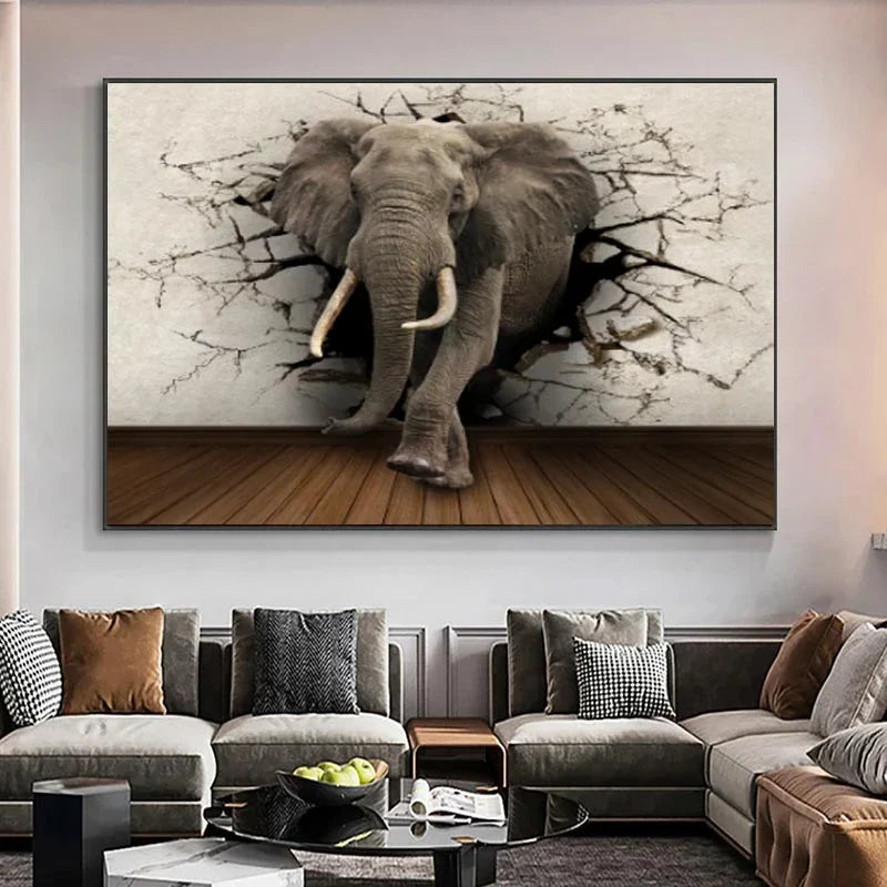 3D Elephant Canvas print