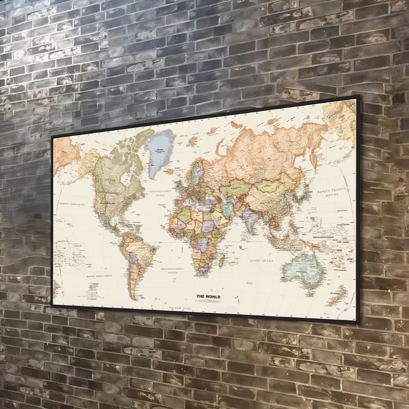 World Map with Country Canvas Print