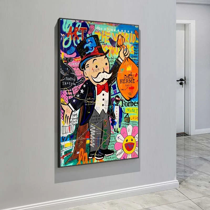 tableau street art monopoly toile impression