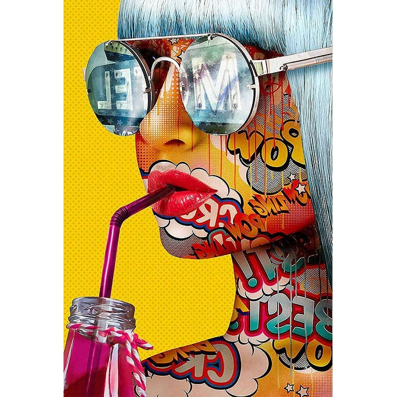 Pop Art portrait of a woman wall art