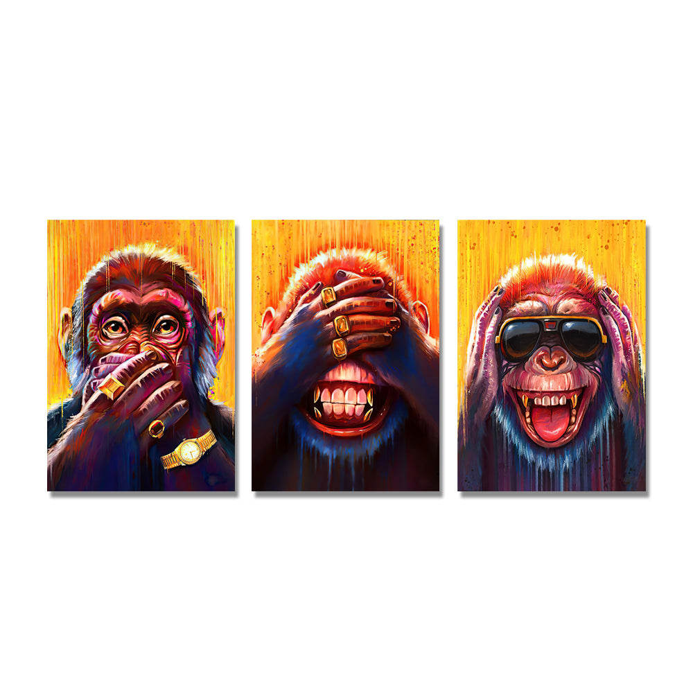 Modern Monkey Wall Art Canvas Print