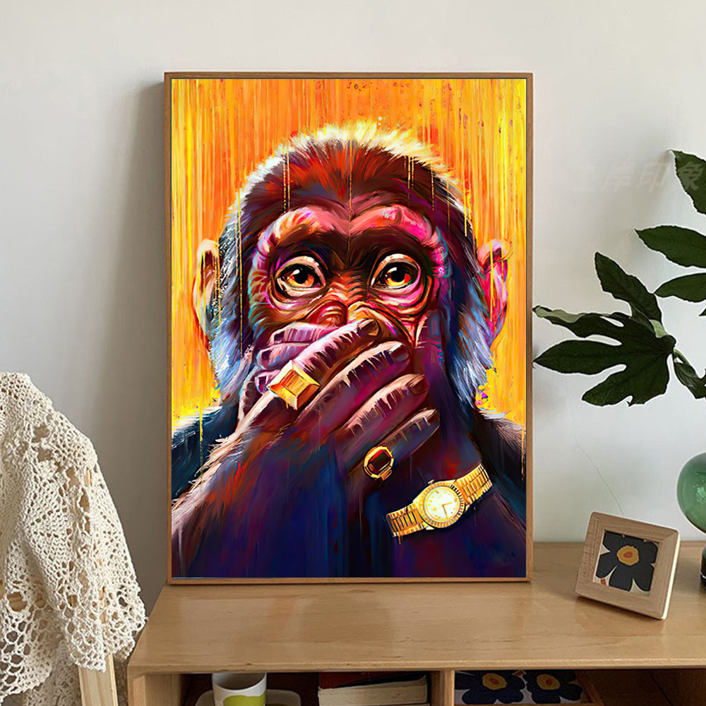 Modern Monkey Wall Art Canvas Print