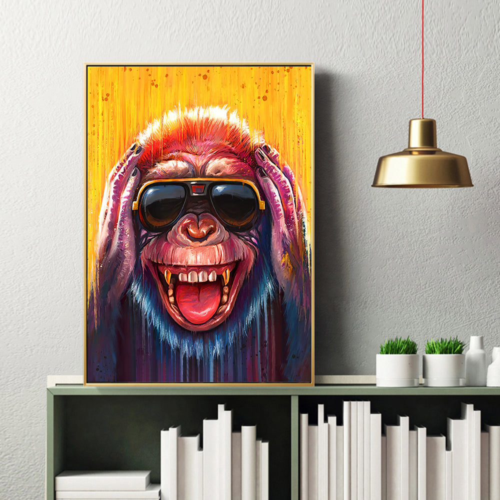 Modern Monkey Wall Art Canvas Print