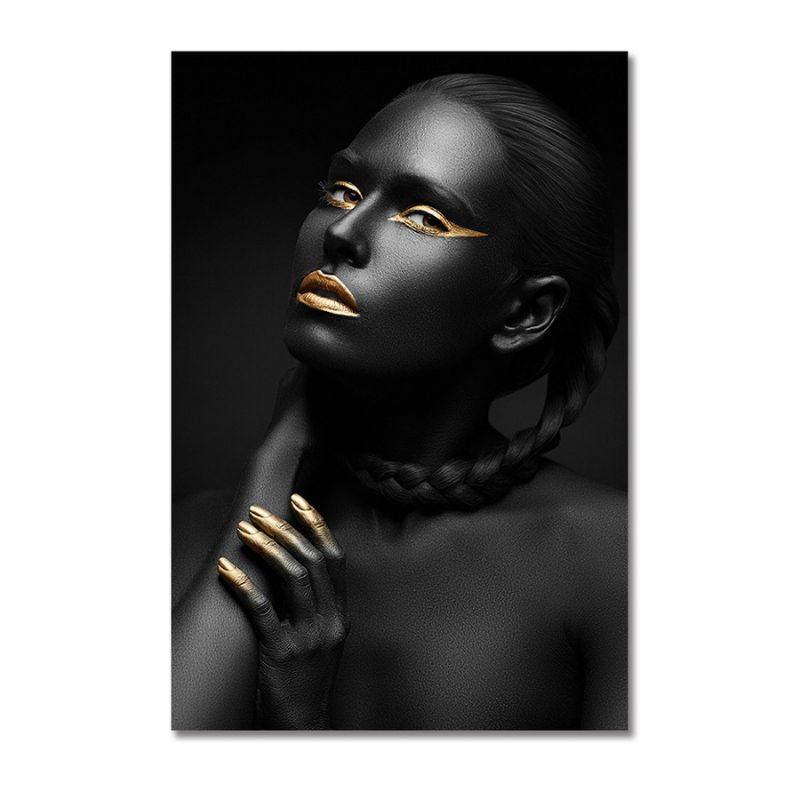 Black and Gold Woman Canvas Print
