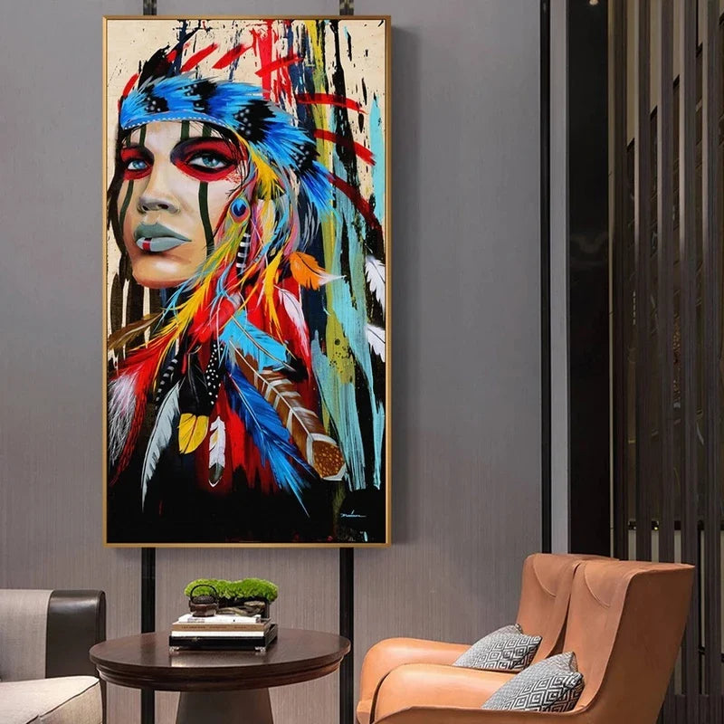 tableau indien coloré toile