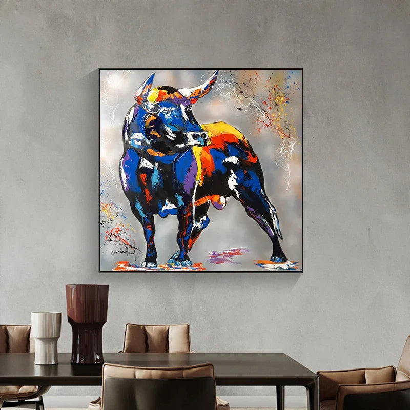 Colourful Bull Canvas Print