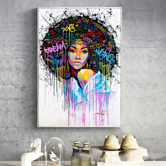 Afro woman wall art