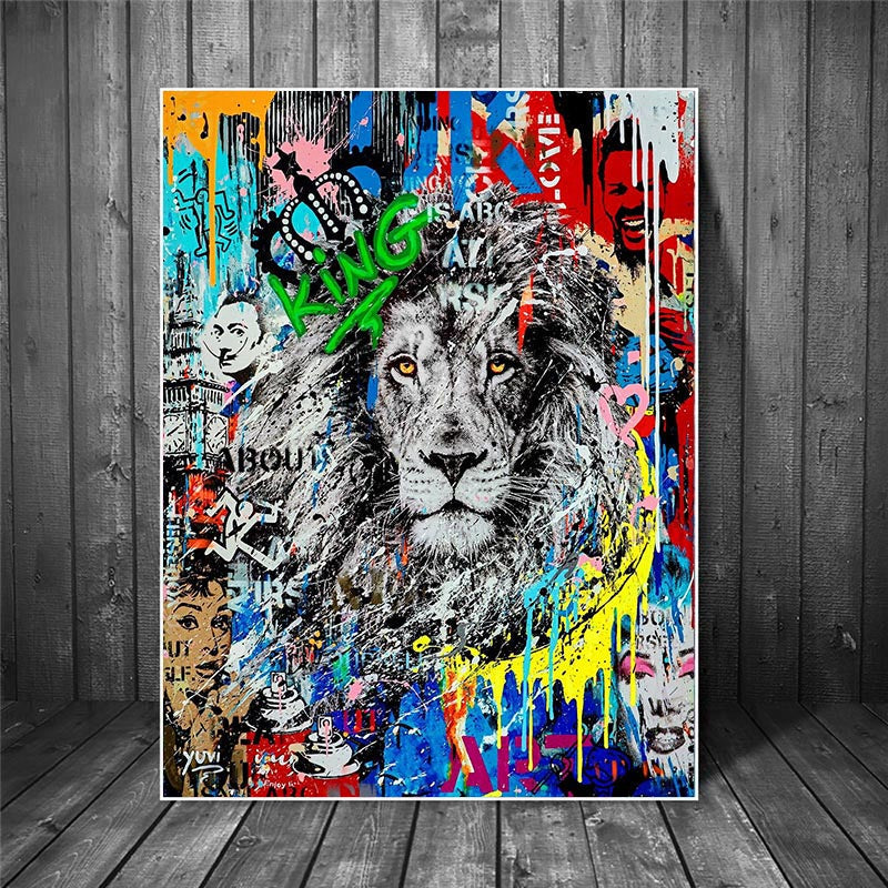 Animals Street Art Wall Art Canvas Print