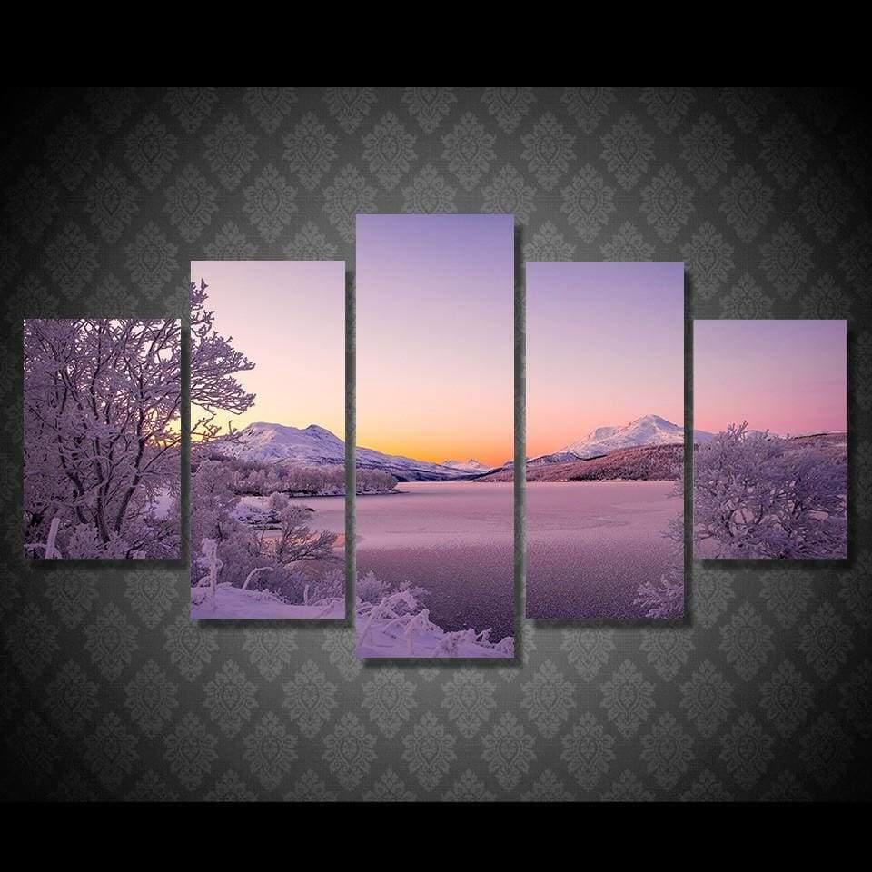 Aurora Under Snow Canvas Print