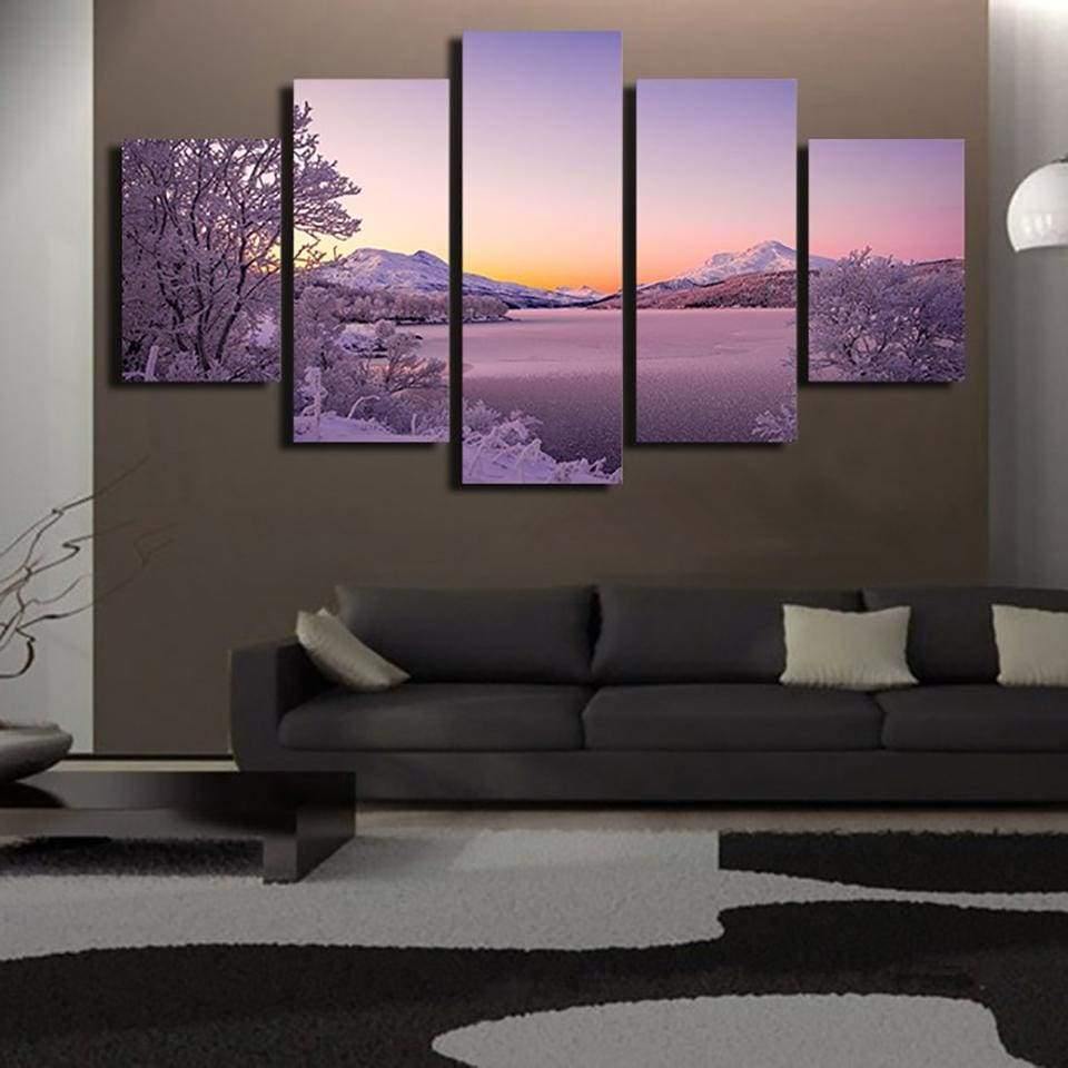 Aurora Under Snow Canvas Print