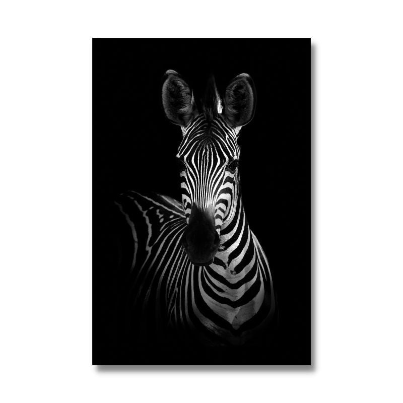 Black and White Zebra Wall Art Canvas Print