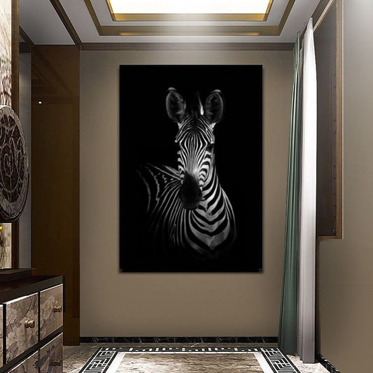 Black and White Zebra Wall Art Canvas Print