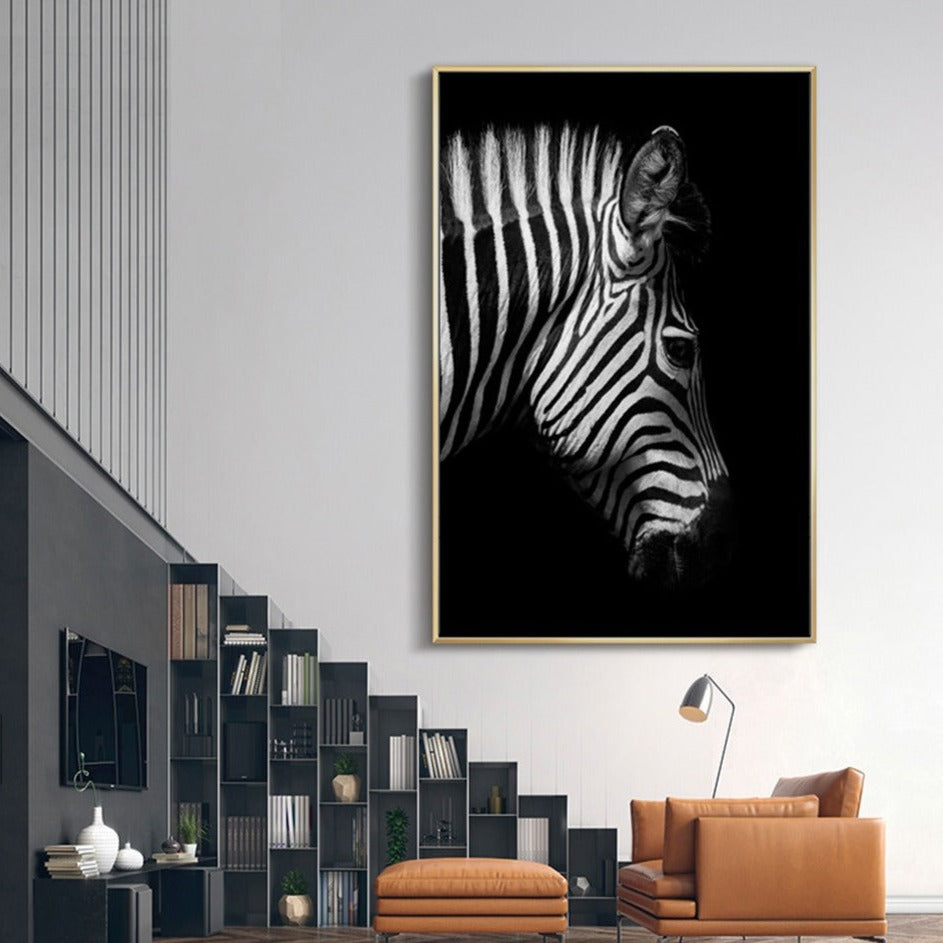 Black and White Zebra Wall Art Canvas Print