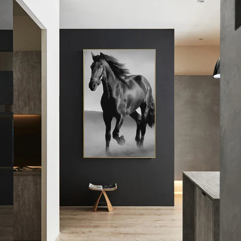 Black Horse Wall Art Canvas Print
