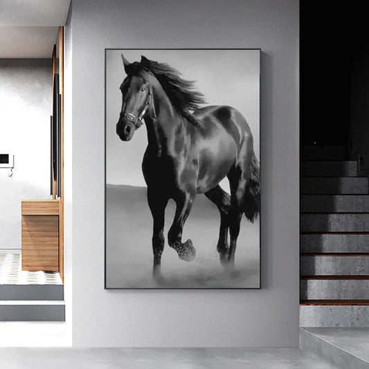 Black Horse Wall Art Canvas Print