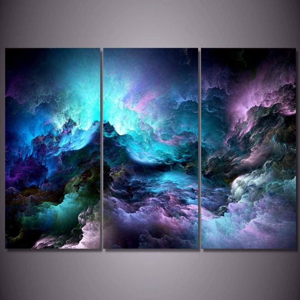 Blue Clouds Canvas Print - Set of 3