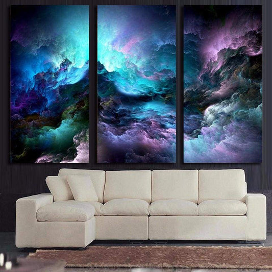 Blue Clouds Canvas Print - Set of 3