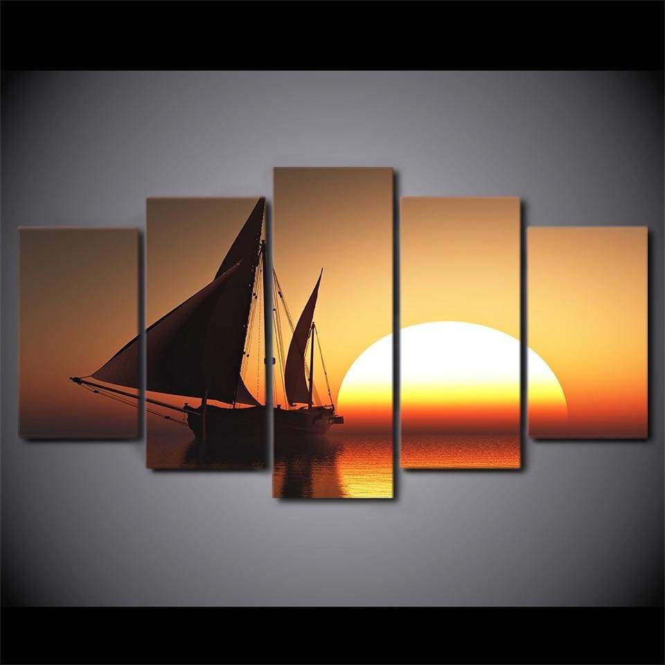 Boat at Sunset Canvas Print