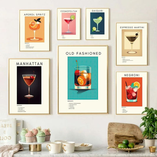 Cocktail wall art canvas print