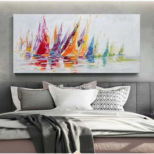 Colourful Boats Canvas Print