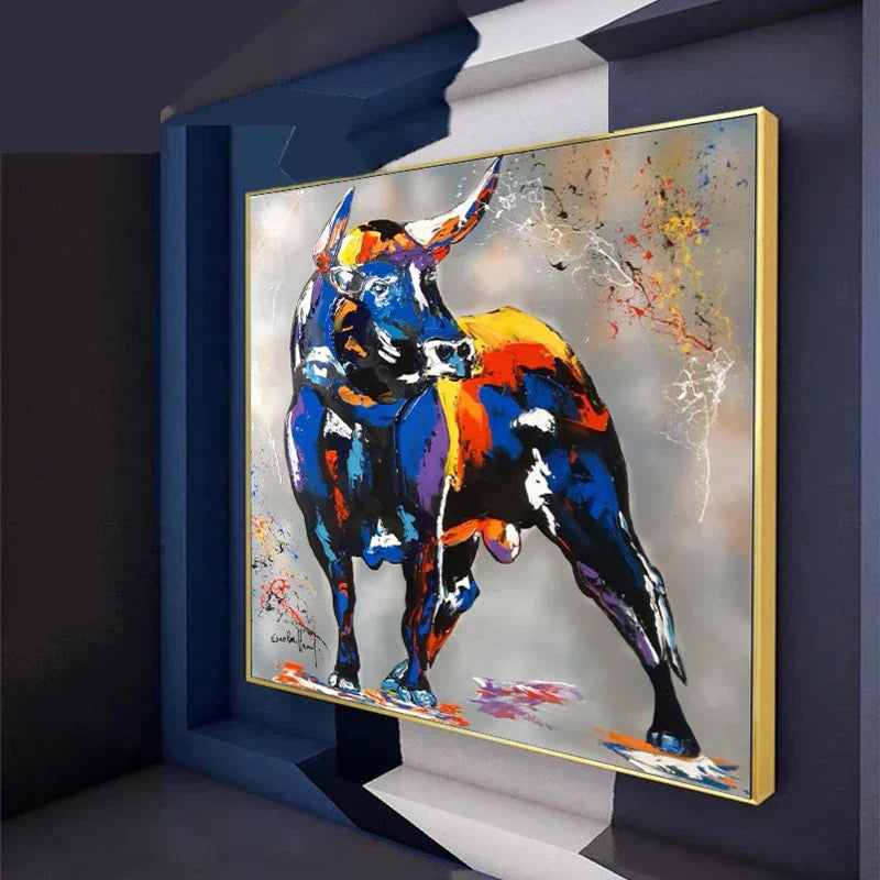 Colourful Bull Canvas Print