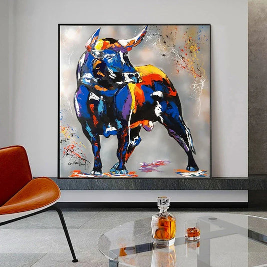 Colourful Bull Canvas Print