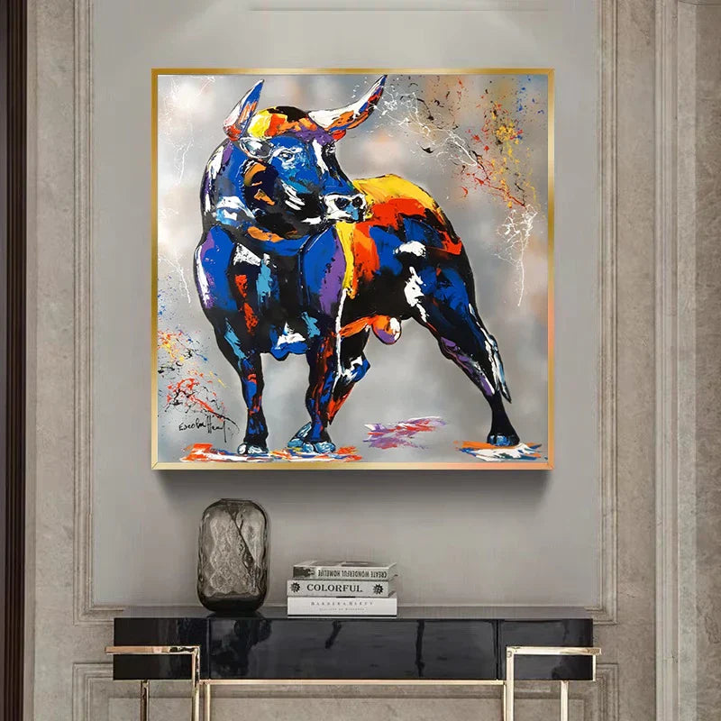 Colourful Bull Canvas Print