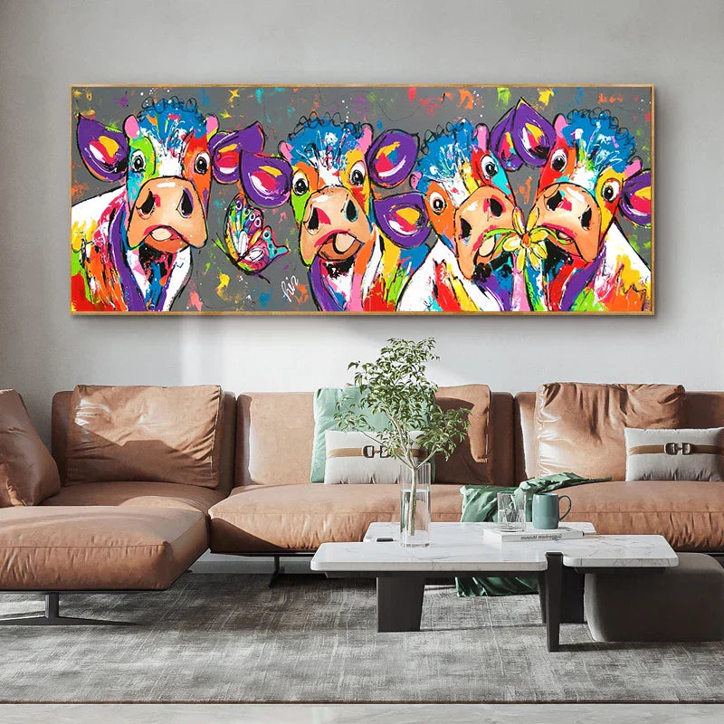 Colourful Cow Canvas Print