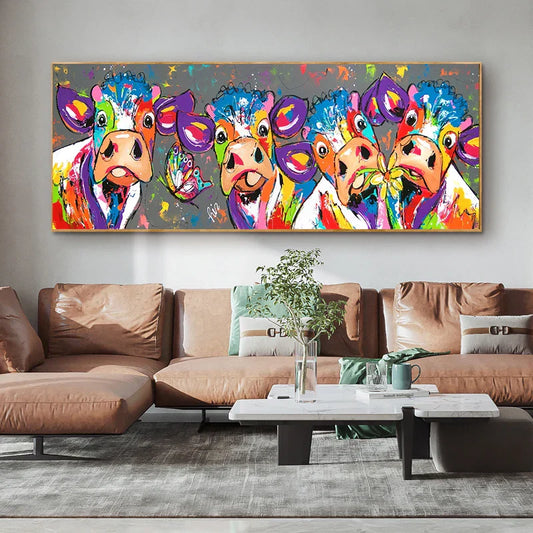 Colourful Cow Canvas Print