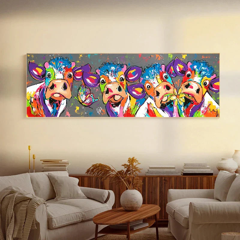 Colourful Cow Canvas Print
