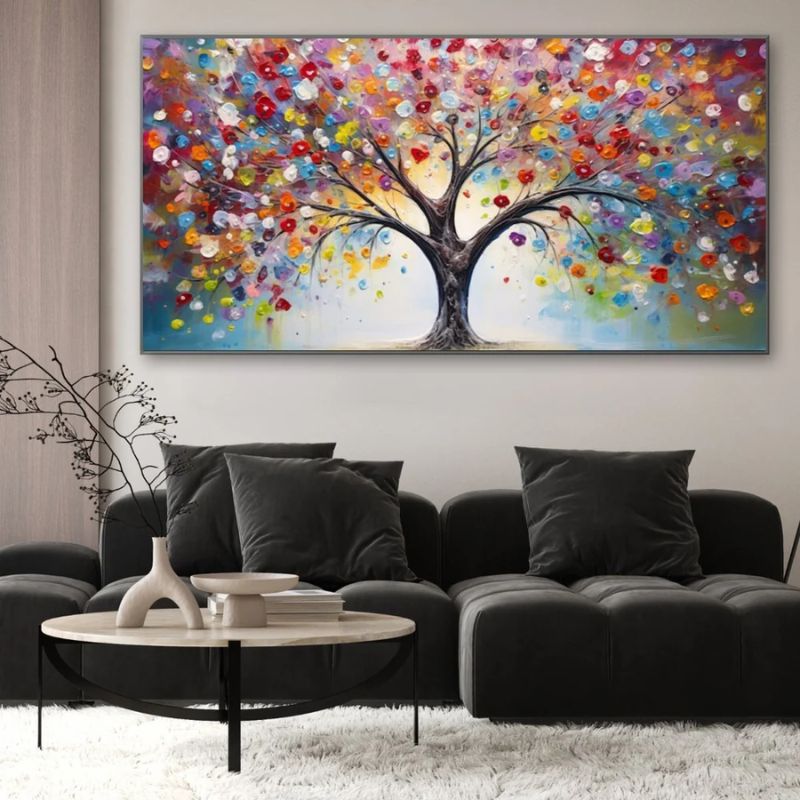 Colourful Tree Of Life Wall Art Canvas Print