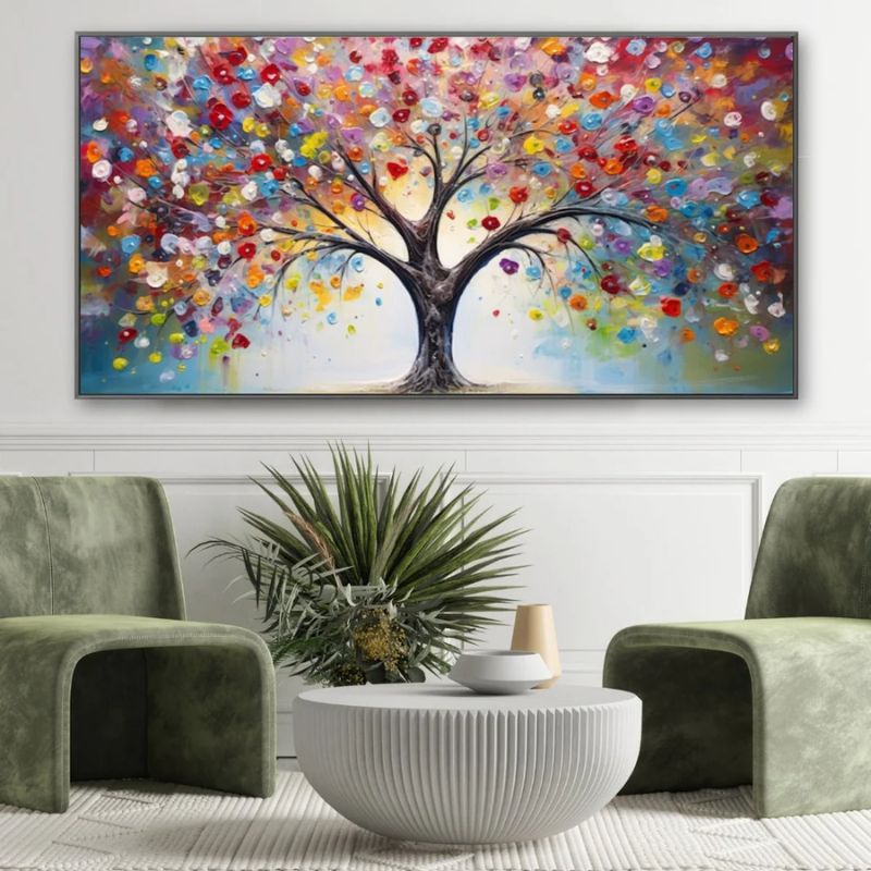 Colourful Tree Of Life Wall Art Canvas Print