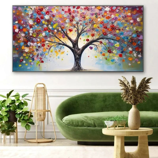 Colourful Tree Of Life Wall Art Canvas Print